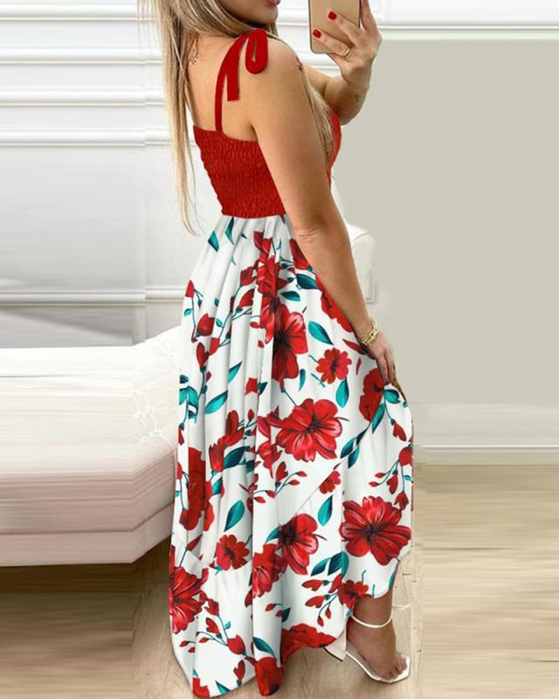 Vestido Estampado Floral Vermelho - fernnan.com